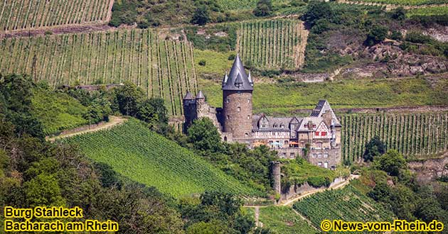 Stahleck Castle above Bacharach am Rhein houses one of the most interesting youth hostels in Germany.