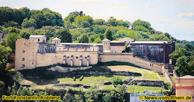 Fort Konstantin is part of the Koblenz Fortress, which also includes the Ehrenbreitstein Fortress.